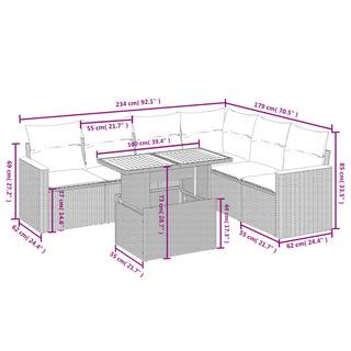 VidaXL Ensemble de canapés de jardin rotin synthétique  