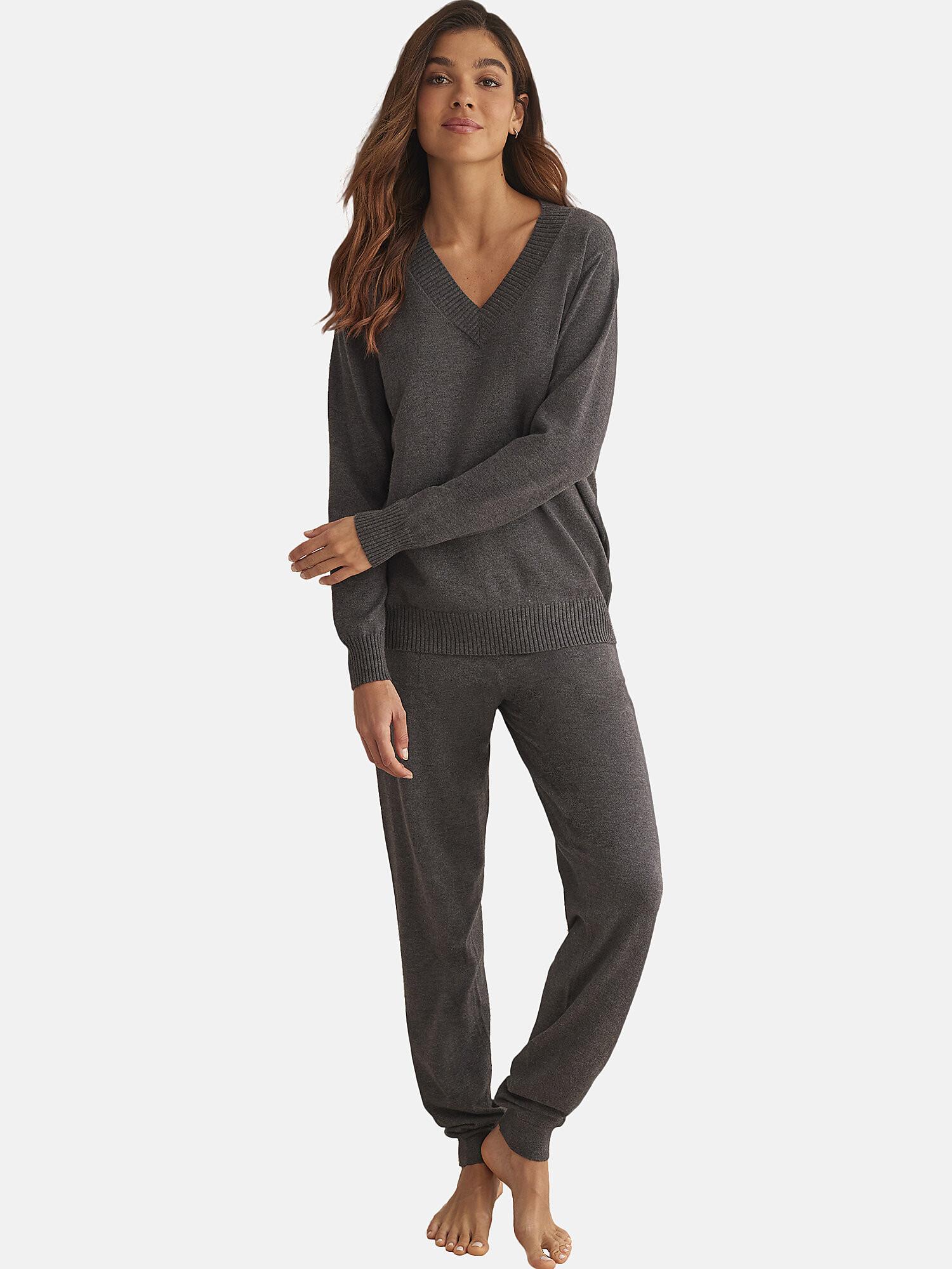 Selmark  Tenue détente et intérieur pyjama pantalon top col V TRICOTP98 