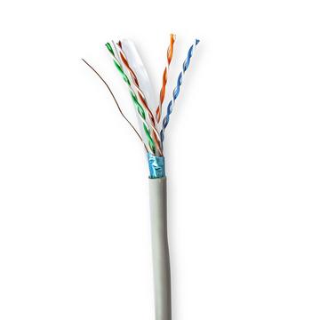 Netzwerkkabeltrommel | CAT6 | Festkabel | F/UTP | CCA | 50,0 m | Innenbereich | Rund | PVC | Grau | Geschenkkarton