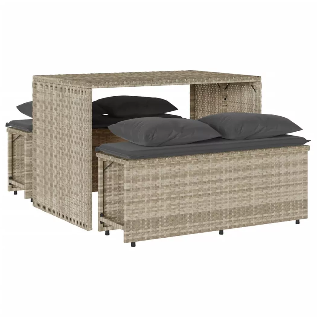 VidaXL - Garten essgruppe poly-rattan, One Size, Grau