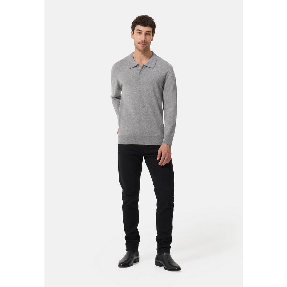 CASH-MERE.CH Kaschmir Langarm Poloshirt  