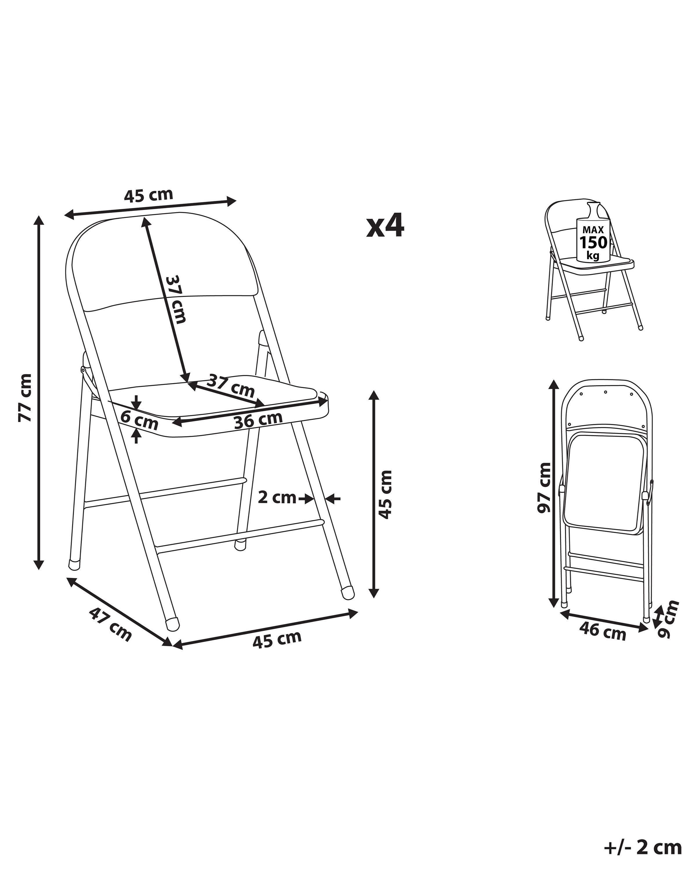 Beliani Lot de 4 chaises en Tissu maillé Traditionnel SPARKS  