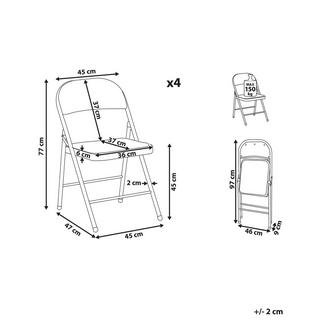 Beliani Lot de 4 chaises en Tissu maillé Traditionnel SPARKS  