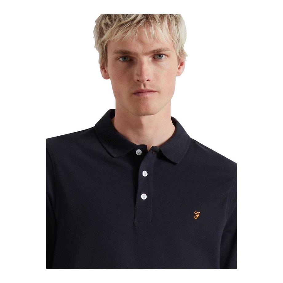 FARAH  Maglietta Polo Misto Cotone Manica Lunga 
