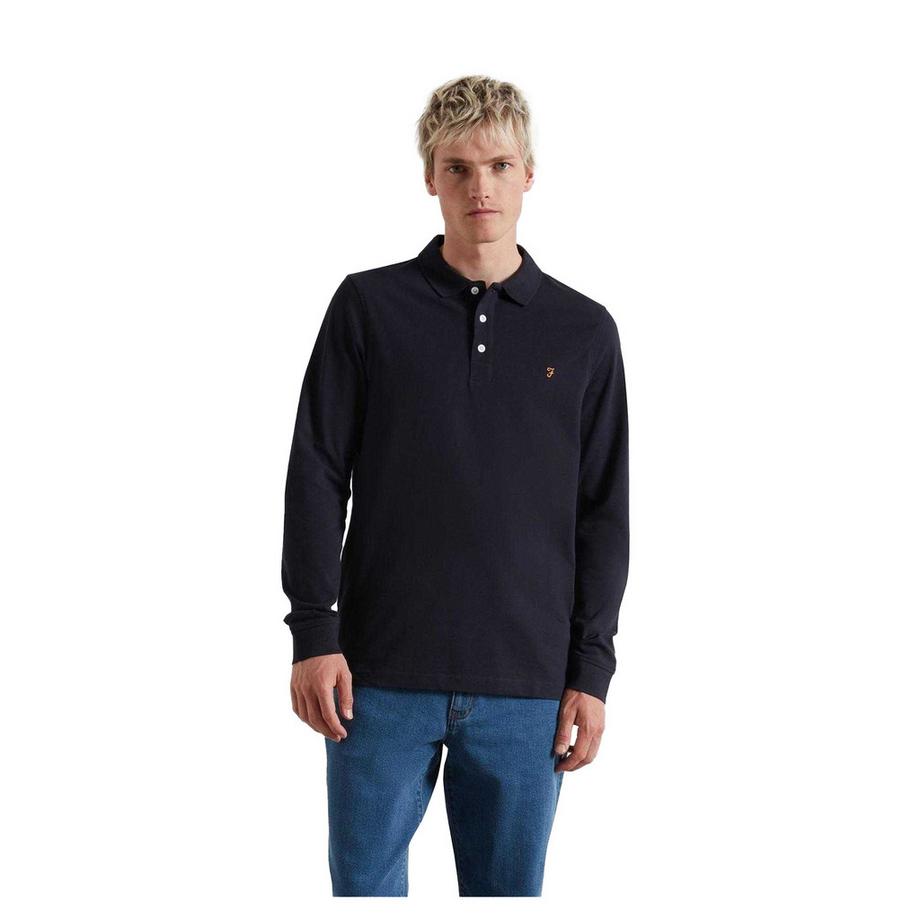 Maglietta Polo Misto Cotone Manica Lunga