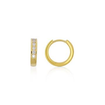 Creolen Scharnier Gelbgold 750 Brillanten 0.30ct. 12.5mm