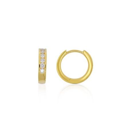 MUAU Schmuck  Creolen Scharnier Gelbgold 750 Brillanten 0.30ct. 12.5mm 