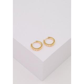 MUAU Schmuck  Créoles charnière or jaune 750 brillants 0.30ct. 12.5mm 