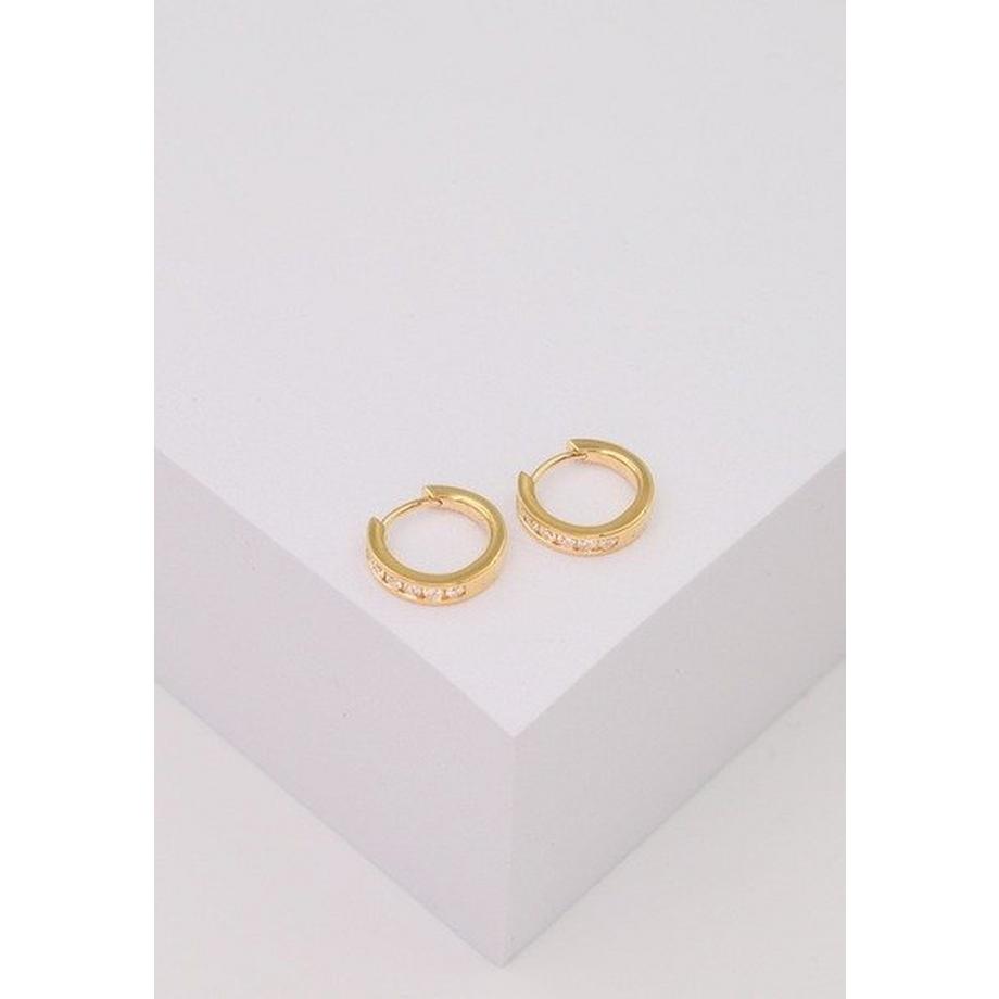 MUAU Schmuck  Créoles charnière or jaune 750 brillants 0.30ct. 12.5mm 