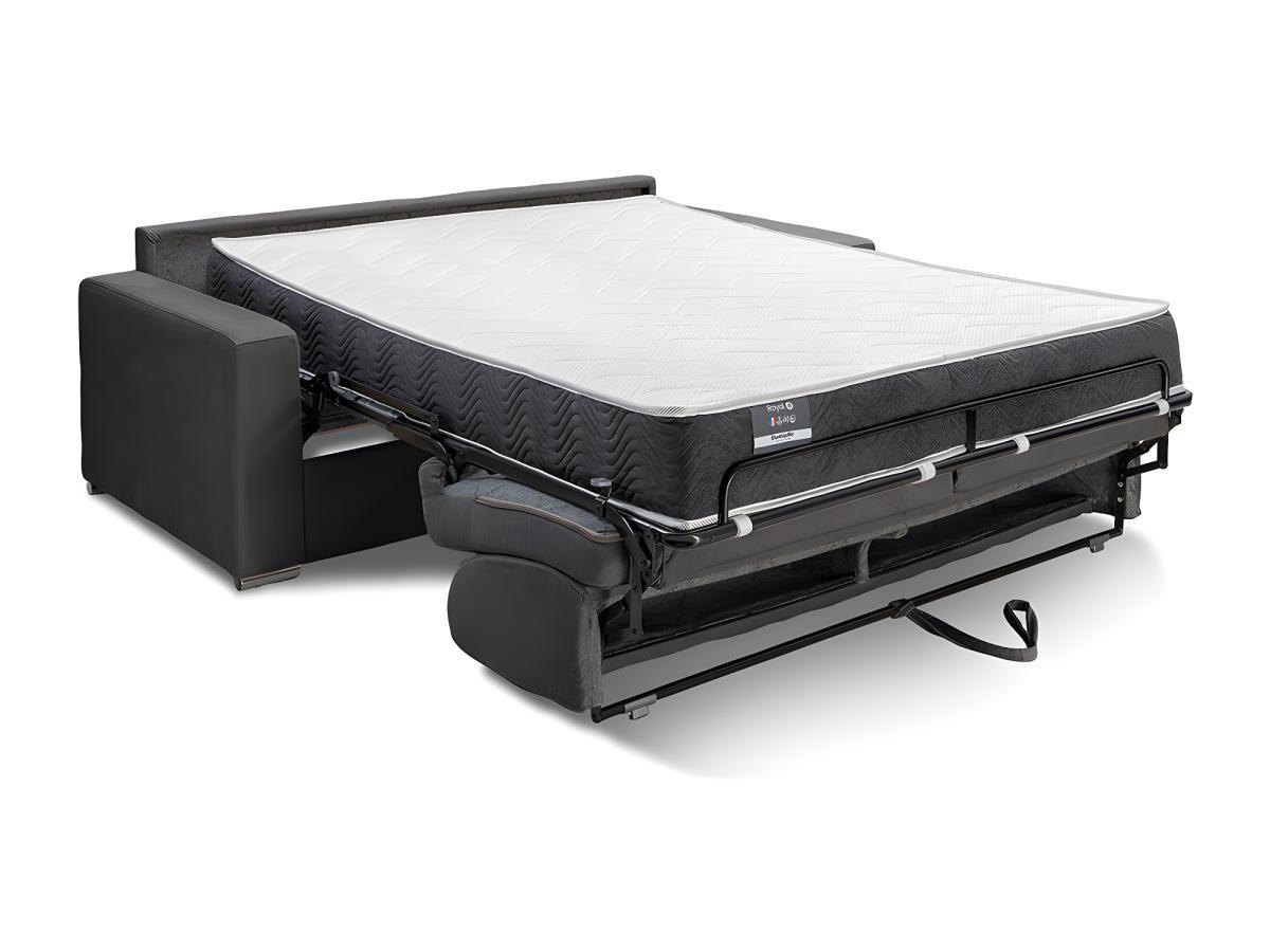 LINEA SOFA Schlafsofa 2-Sitzer - Liegefläche: 120 cm - Matratzenhöhe: 22 cm - Kunstleder - Schwarz - CALITO  