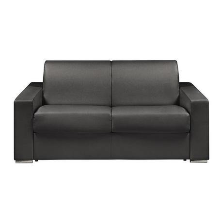 LINEA SOFA Schlafsofa 2-Sitzer - Liegefläche: 120 cm - Matratzenhöhe: 22 cm - Kunstleder - Schwarz - CALITO  