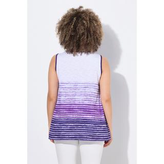 Ulla Popken Top Scollo a Girocollo Senza Maniche Linea A Righe Sfumate  