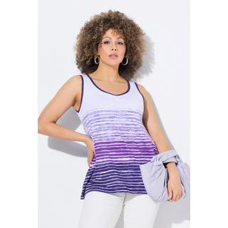 Ulla Popken Top Scollo a Girocollo Senza Maniche Linea A Righe Sfumate  