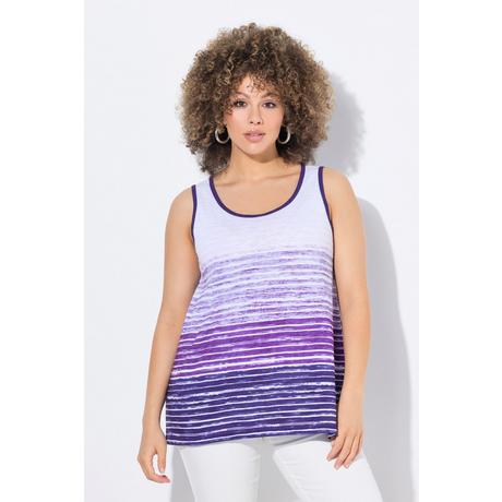 Ulla Popken Top Scollo a Girocollo Senza Maniche Linea A Righe Sfumate  