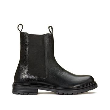 Bottines montantes en cuir zippées