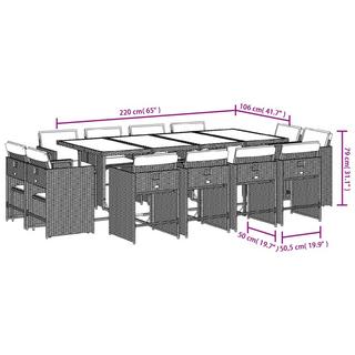 VidaXL Ensemble de salle à manger de jardin rotin synthétique  