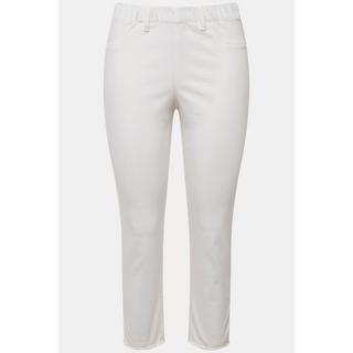 Ulla Popken  Pantaloni a 7/8 modello Sienna con orli sfrangiati e taglio aderente 