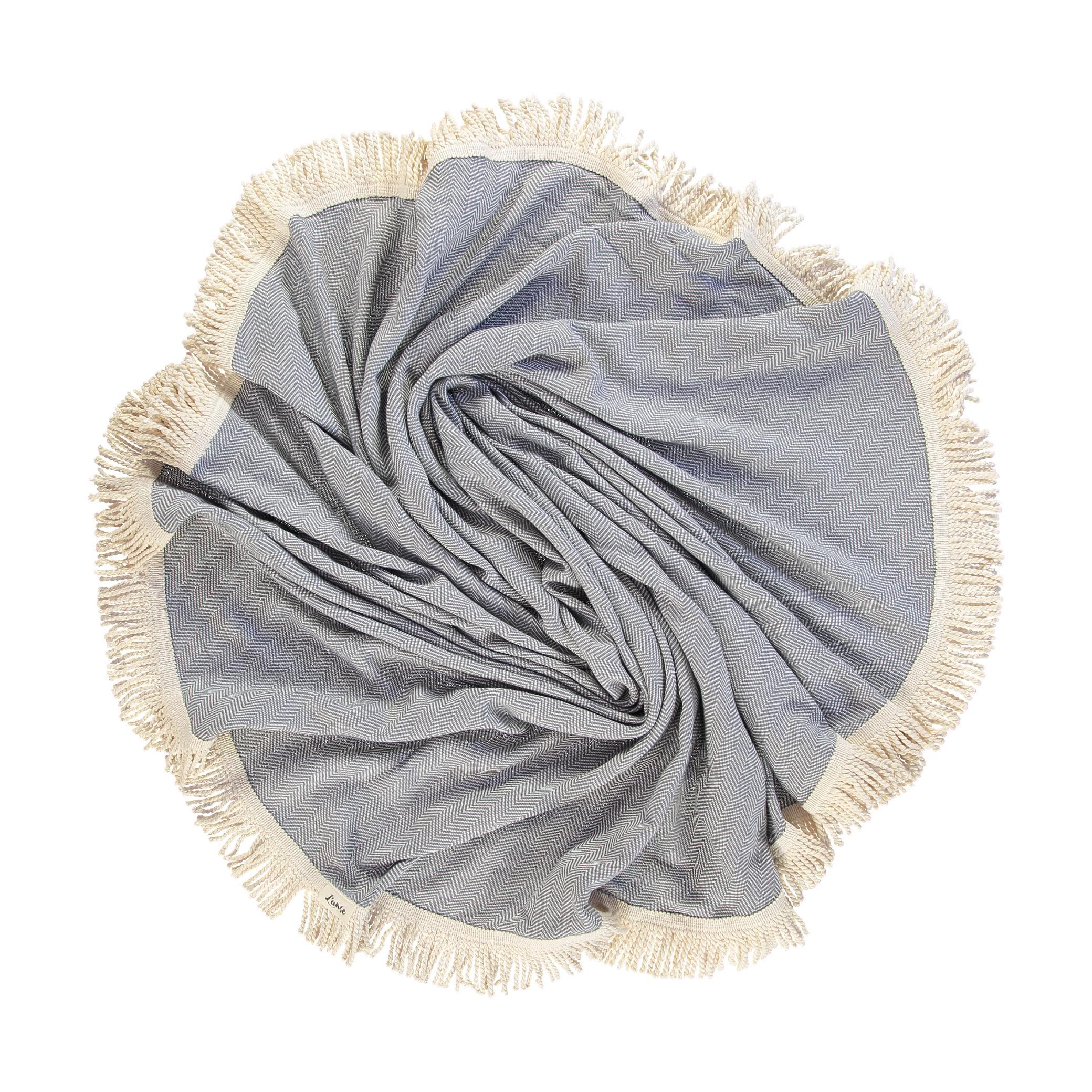 L'Anse Herringbone Rundes Badetuch  