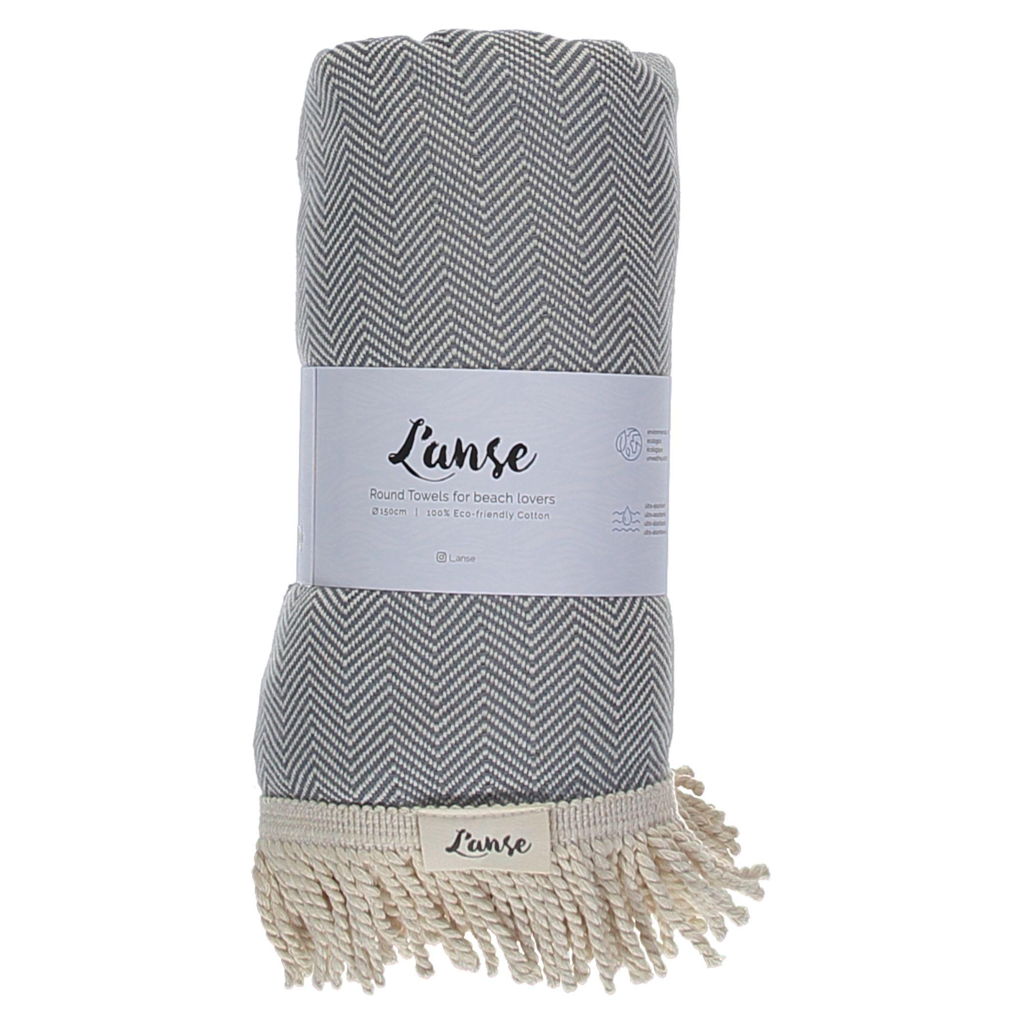 L'Anse Herringbone Rundes Badetuch  