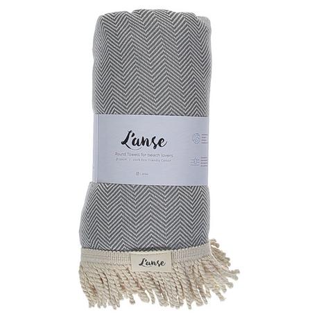 L'Anse Herringbone Rundes Badetuch  