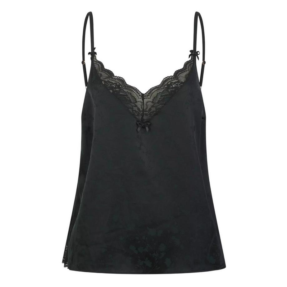Leah Schlafanzugoberteil, Vausschnitt, Jacquard, Ärmellos
