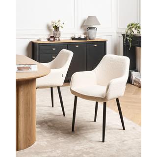 Beliani Esszimmerstuhl 2er Set aus Bouclé Modern ALDEN  