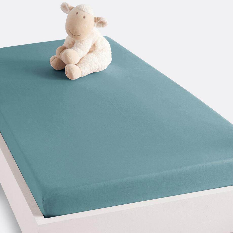 Drap housse enfant uni en polycoton