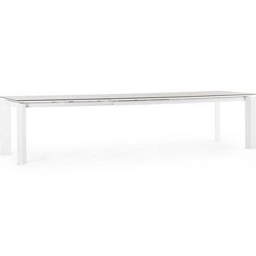 Table à rallonge de jardin Otavio blanche 220-340x95