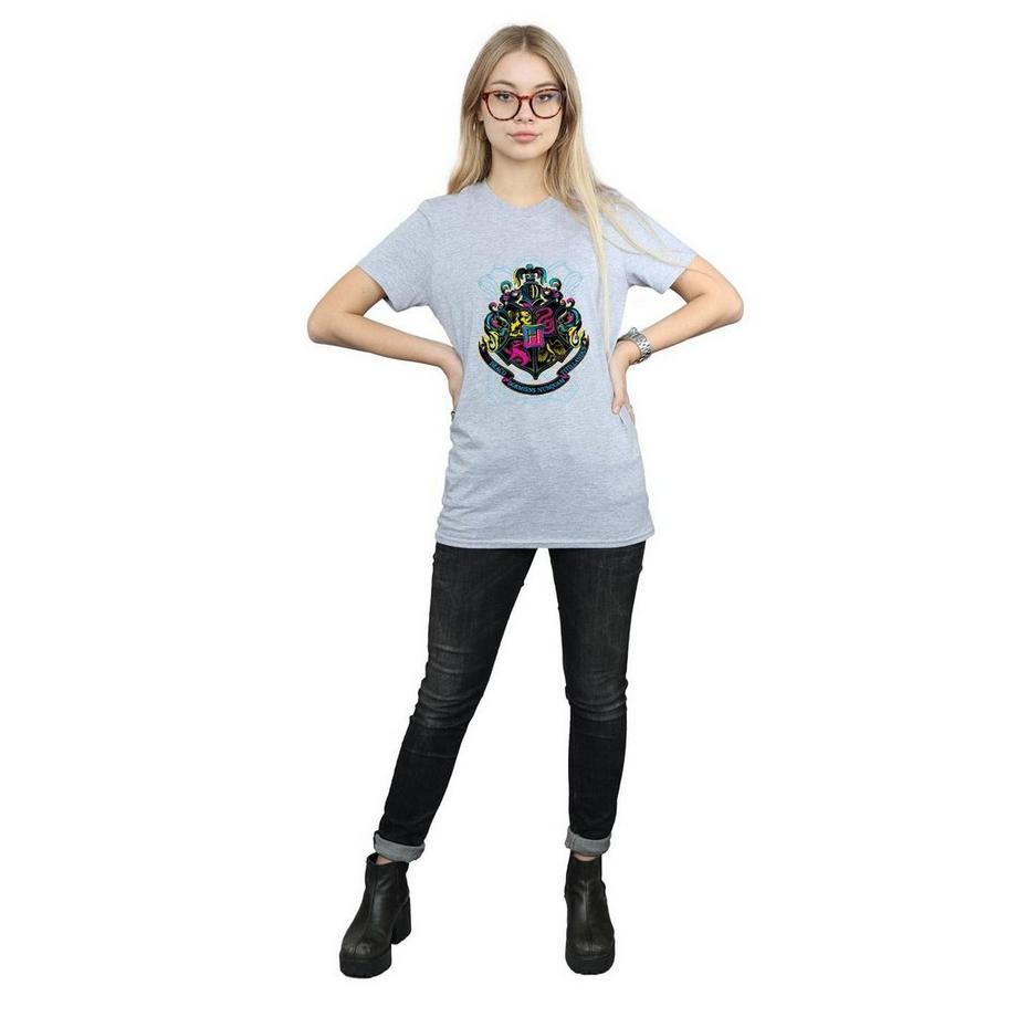 Harry Potter Stemma Hogwarts Neon T-Shirt  