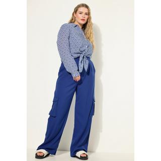 Studio Untold  Cargohose, High Waist, Wide Legs, teilelastischer Bund, Cargotaschen 