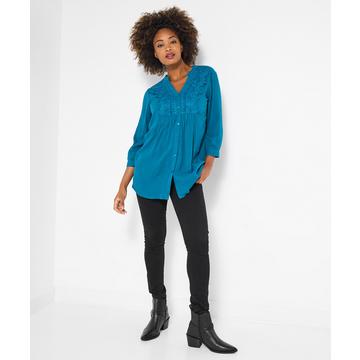 Blouse froissée en dentelle