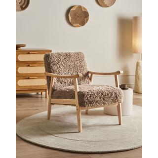 Beliani Sessel aus Webpelz Landhausstil LEKNES  