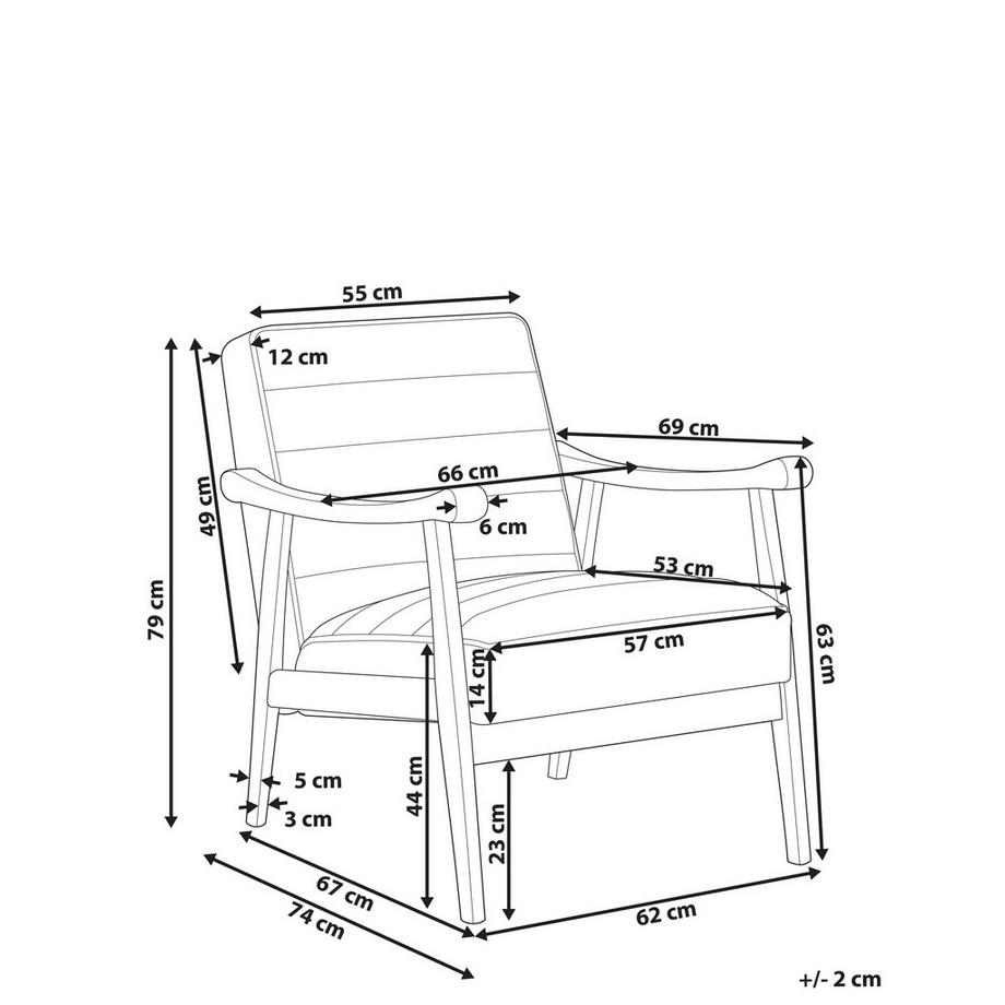 Beliani Sessel aus Webpelz Rustikal LEKNES  
