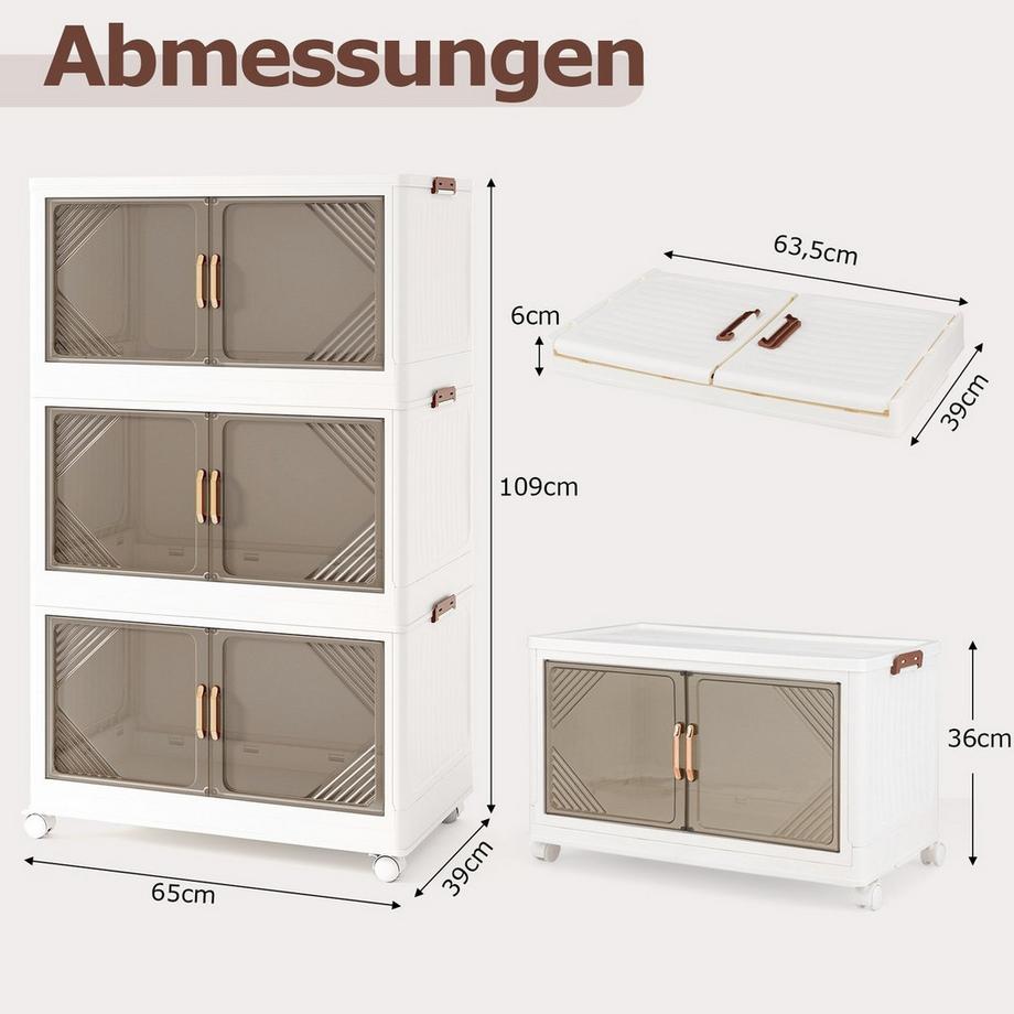 Northix Aufbewahrungsbox mit Rädern, 213L  