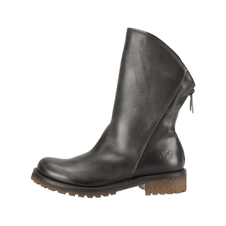 Felmini Wadenhohe Lederstiefel mit asymmetrischem Schaft  