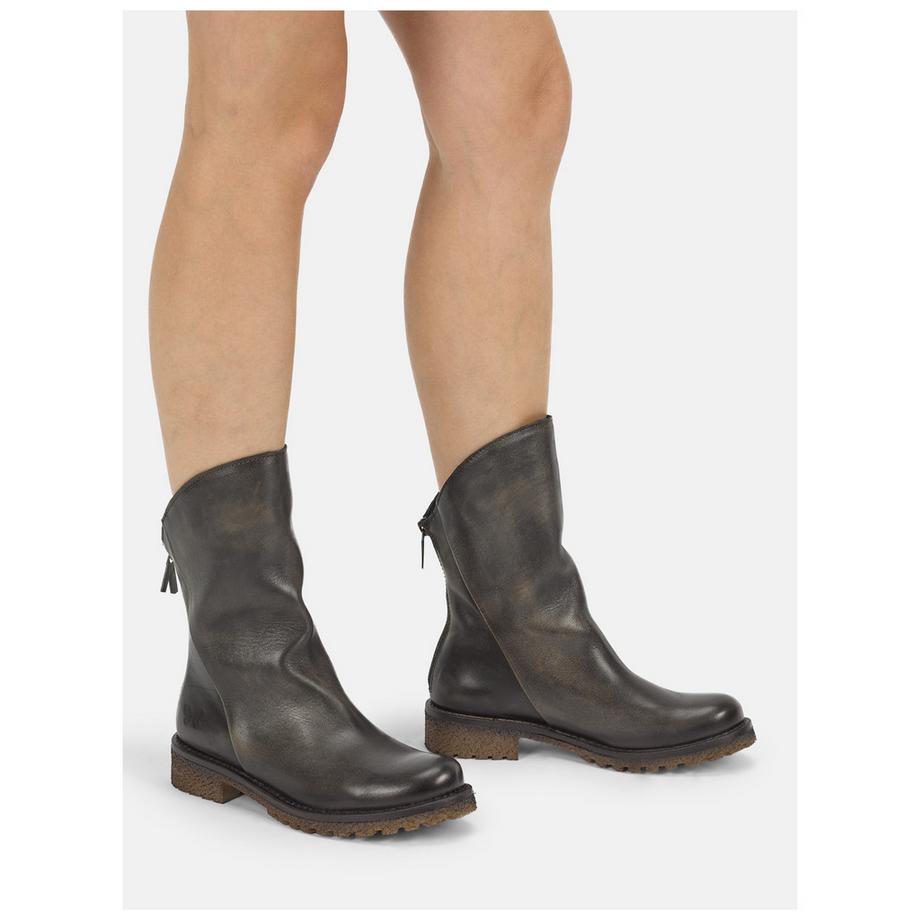 Felmini Wadenhohe Lederstiefel mit asymmetrischem Schaft  