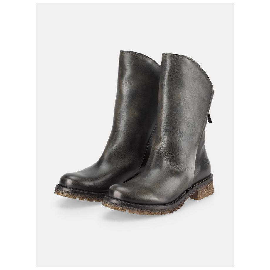 Felmini Wadenhohe Lederstiefel mit asymmetrischem Schaft  