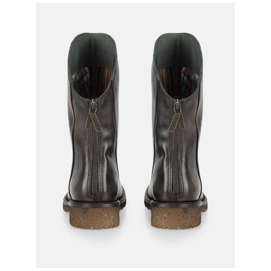 Felmini Wadenhohe Lederstiefel mit asymmetrischem Schaft  