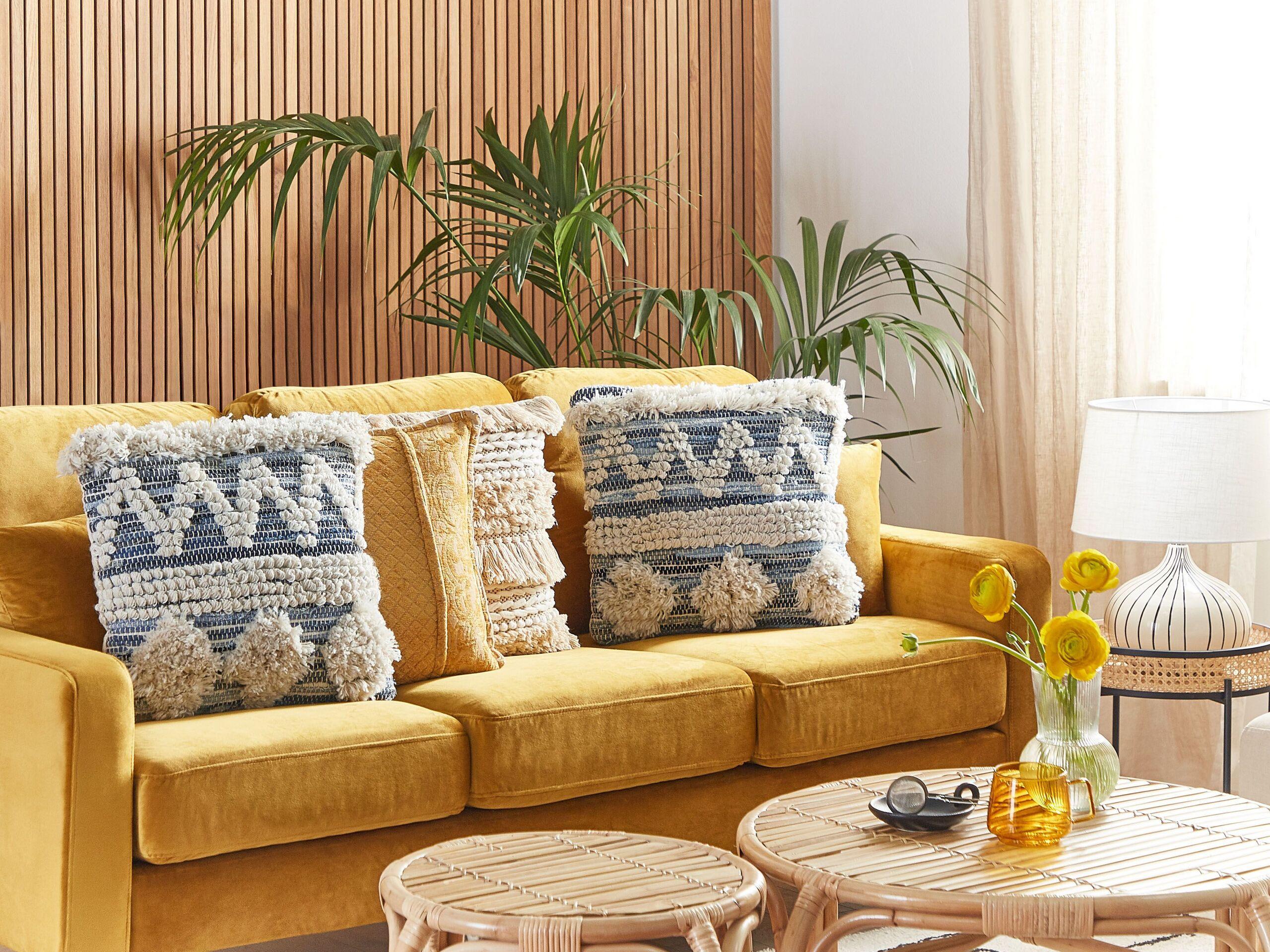 Beliani Lot de 2 coussins décoratifs en Coton Traditionnel EYTELIA  