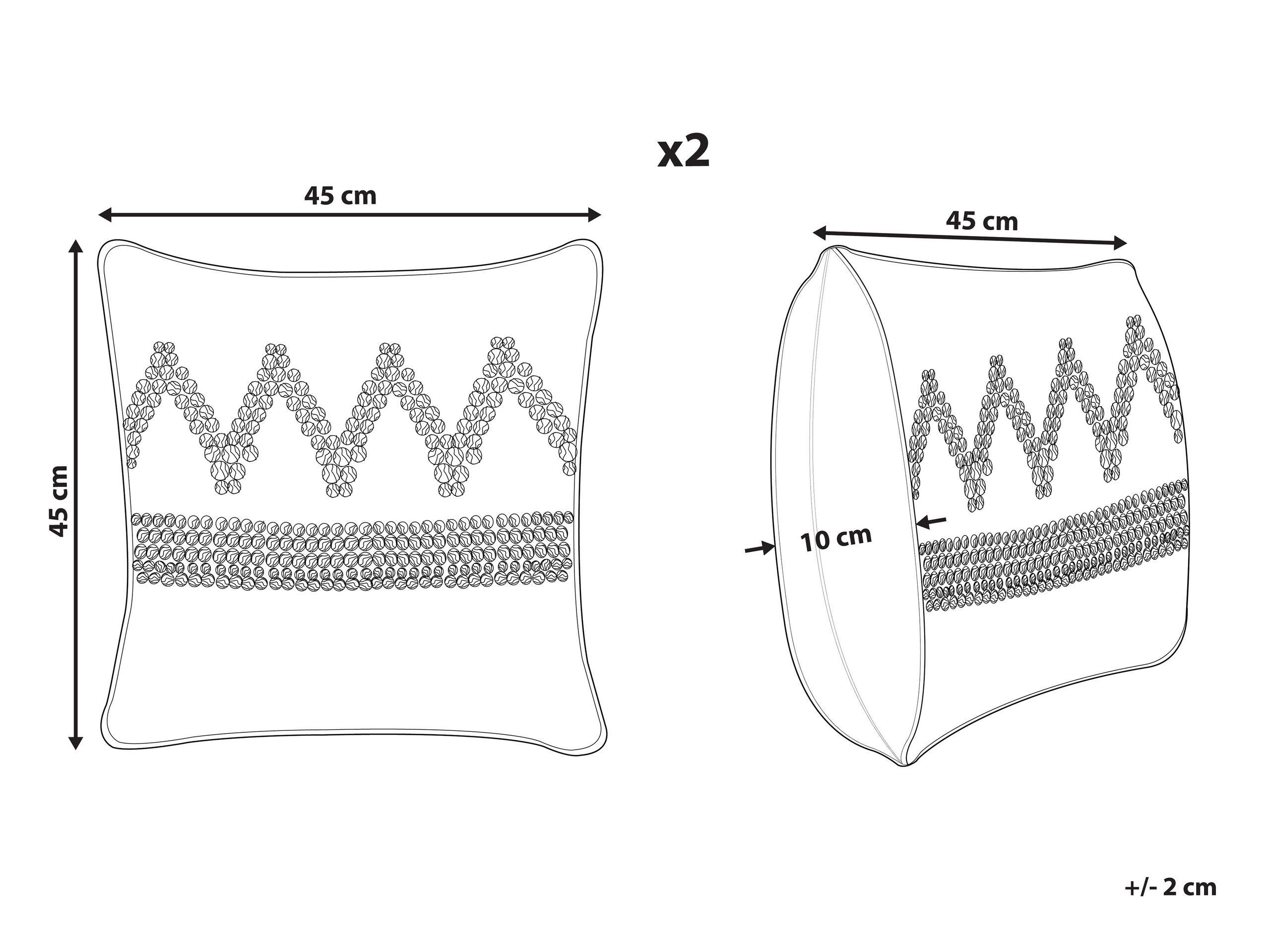 Beliani Lot de 2 coussins décoratifs en Coton Traditionnel EYTELIA  