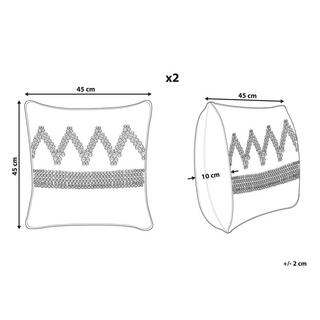 Beliani Lot de 2 coussins décoratifs en Coton Traditionnel EYTELIA  