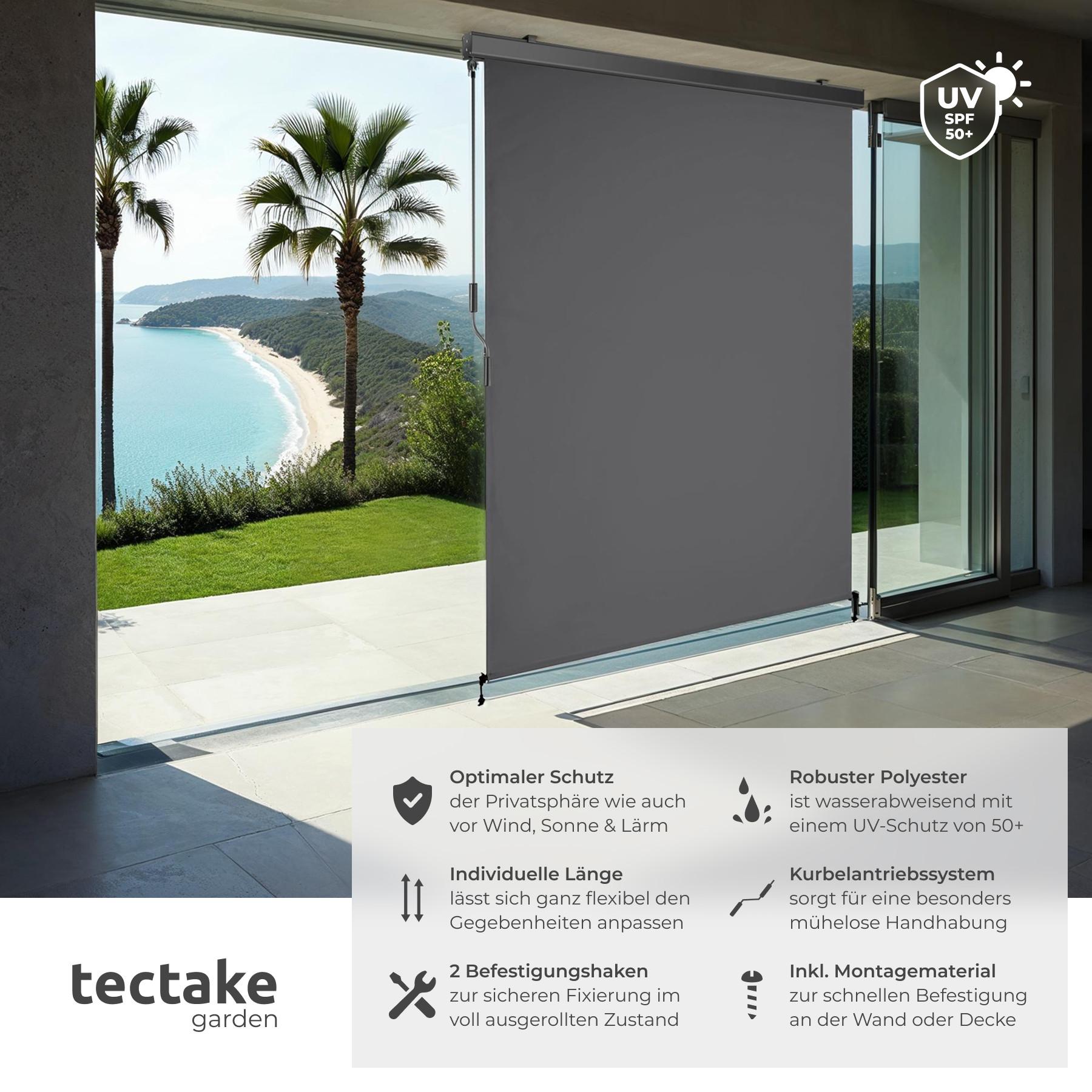 Tectake Senkrechtmarkise Eloise verschiedene Größen UV-beständig und wasserabweisend  