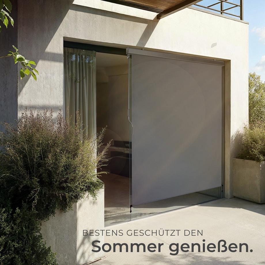 Tectake Senkrechtmarkise Eloise verschiedene Größen UV-beständig und wasserabweisend  