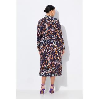 Ulla Popken Hemdblusen Midikleid Hemdkragen Langarm Taschen  