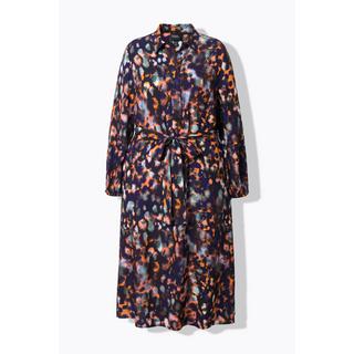 Ulla Popken Hemdblusen Midikleid Hemdkragen Langarm Taschen  