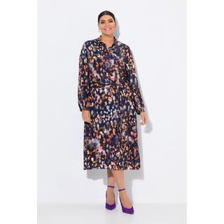 Ulla Popken Hemdblusen Midikleid Hemdkragen Langarm Taschen  