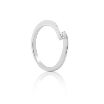 Solitaire Ring Diamant 0.10ct. Weissgold 750