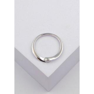 MUAU Schmuck  Bague Solitaire Diamant 0.10ct. or blanc 750 