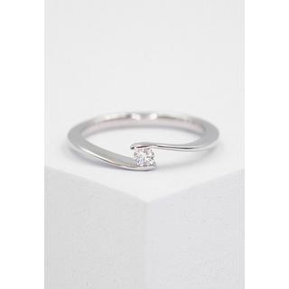 MUAU Schmuck  Solitaire Ring Diamant 0.10ct. Weissgold 750 