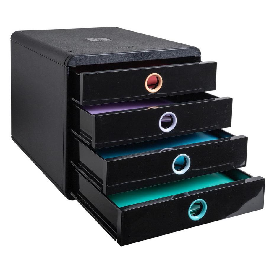 Exacompta Cassettiera Pop-Box 4 cassetti Aquarel  